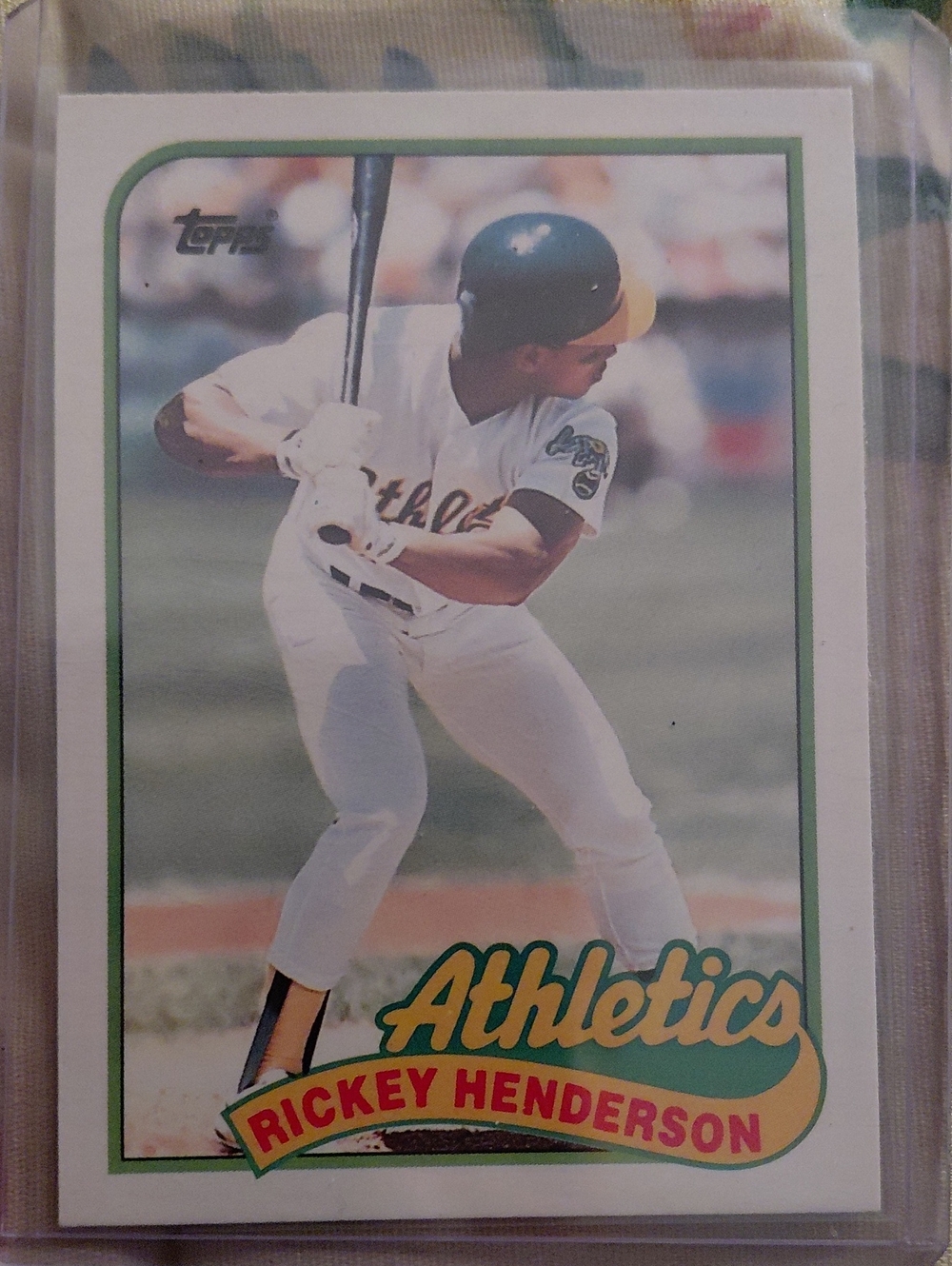 Topps Rickey Henderson Athletics Card - Green/Yellow